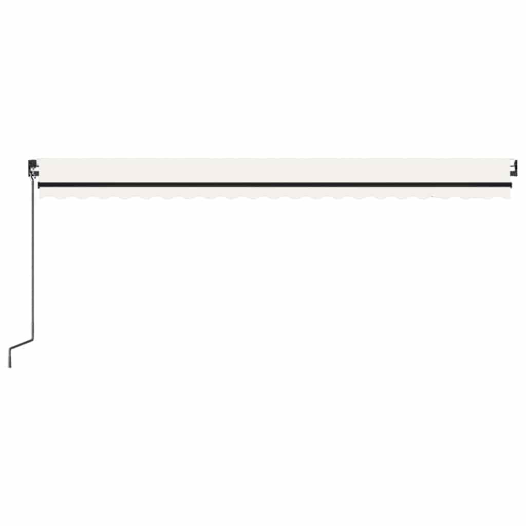 Toldo retráctil manual con luz LED amarillo y blanco 500x300 cm