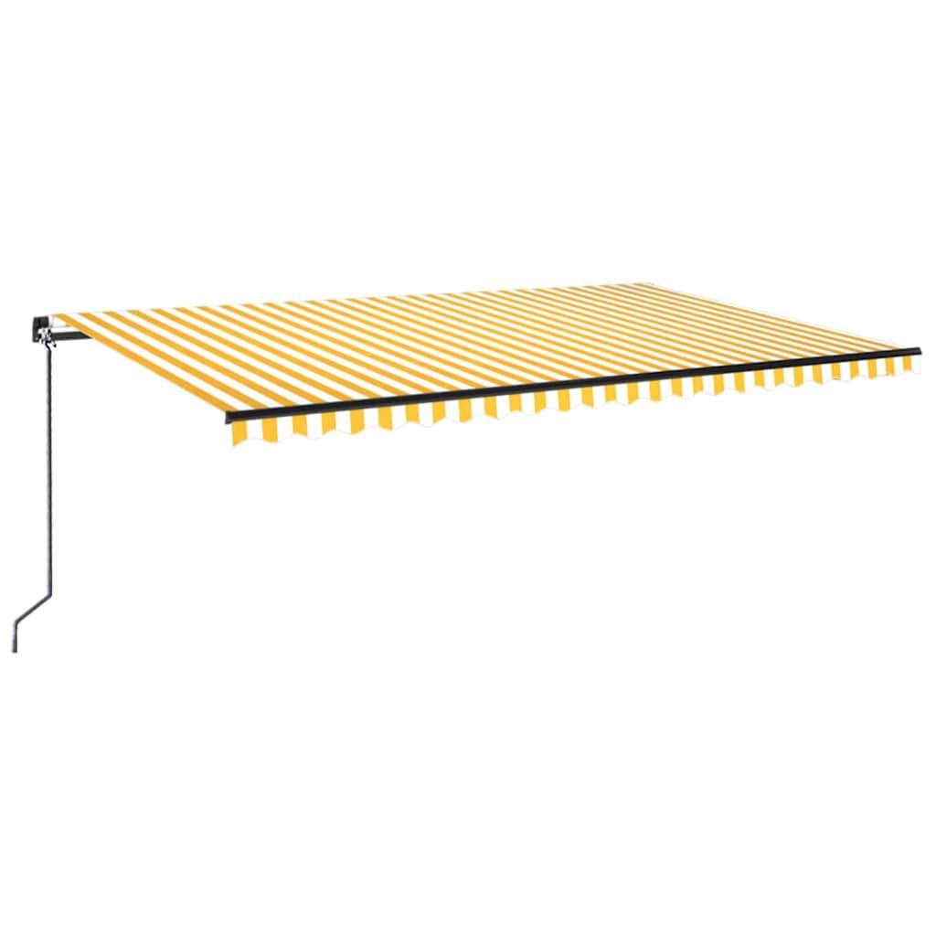 Toldo retráctil manual con luz LED amarillo y blanco 500x300 cm