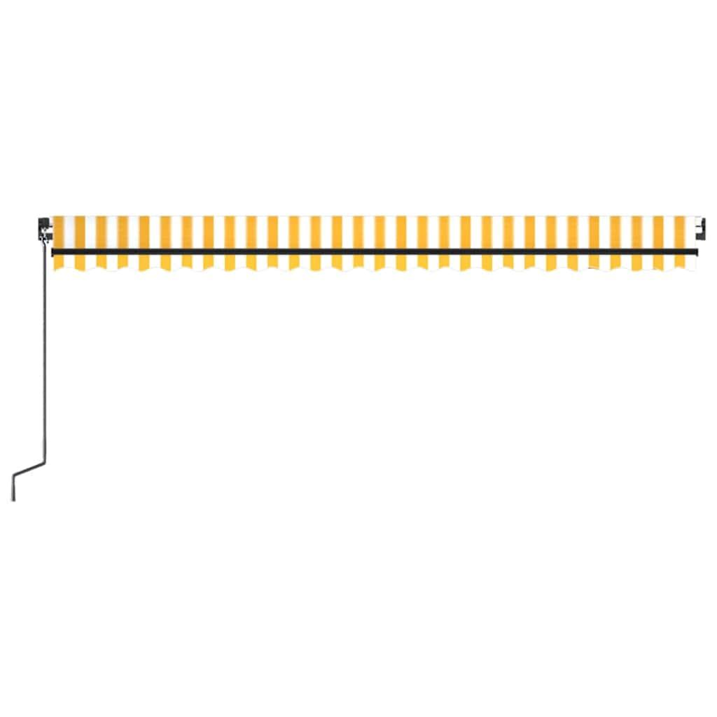 Toldo retráctil manual con luz LED amarillo y blanco 500x300 cm