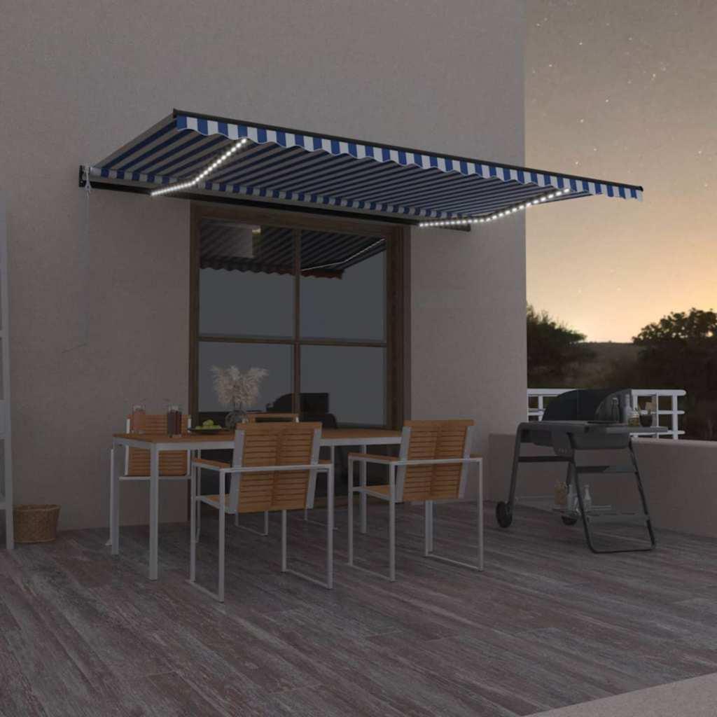 Toldo retráctil Gris claro y blanco. 400 x 350 cm Poliéster