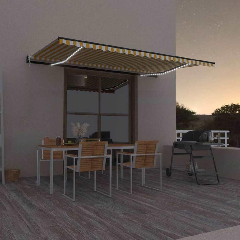 Toldo retráctil Gris claro y blanco. 400 x 350 cm Poliéster