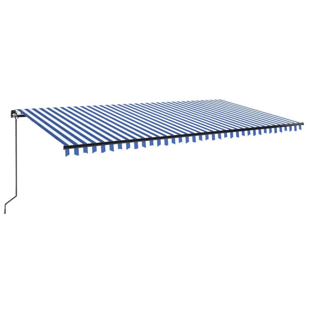 Toldo retráctil manual con luz LED amarillo y blanco 500x300 cm