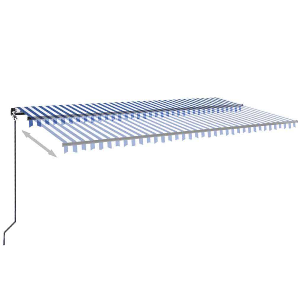 Toldo retráctil manual con luz LED amarillo y blanco 500x300 cm