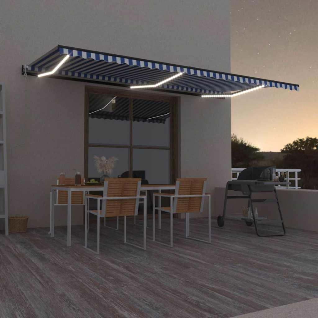 Toldo retráctil Gris claro y blanco. 400 x 350 cm Poliéster