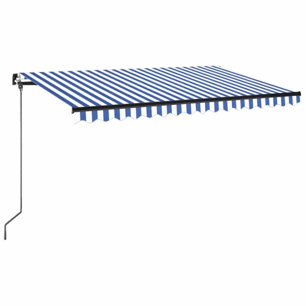 Toldo retráctil manual gris antracita y blanco 400x350 cm