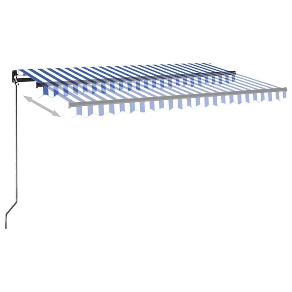 Toldo retráctil manual gris antracita y blanco 400x350 cm