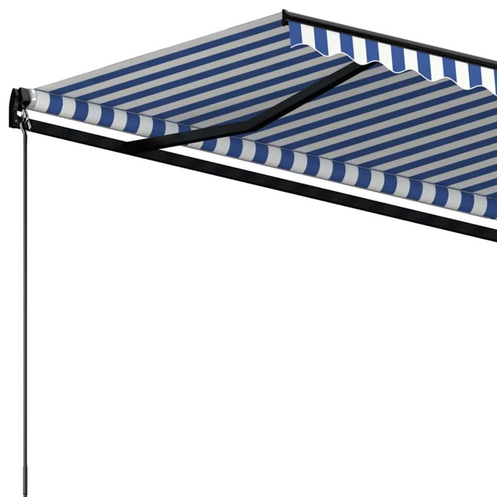 Toldo retráctil manual gris antracita y blanco 400x350 cm