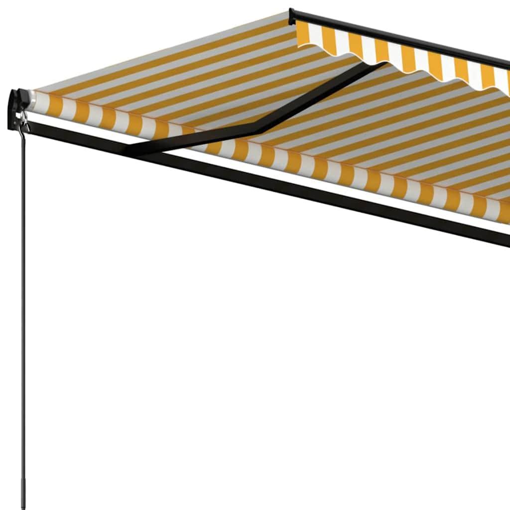 Toldo retráctil manual gris antracita y blanco 400x350 cm