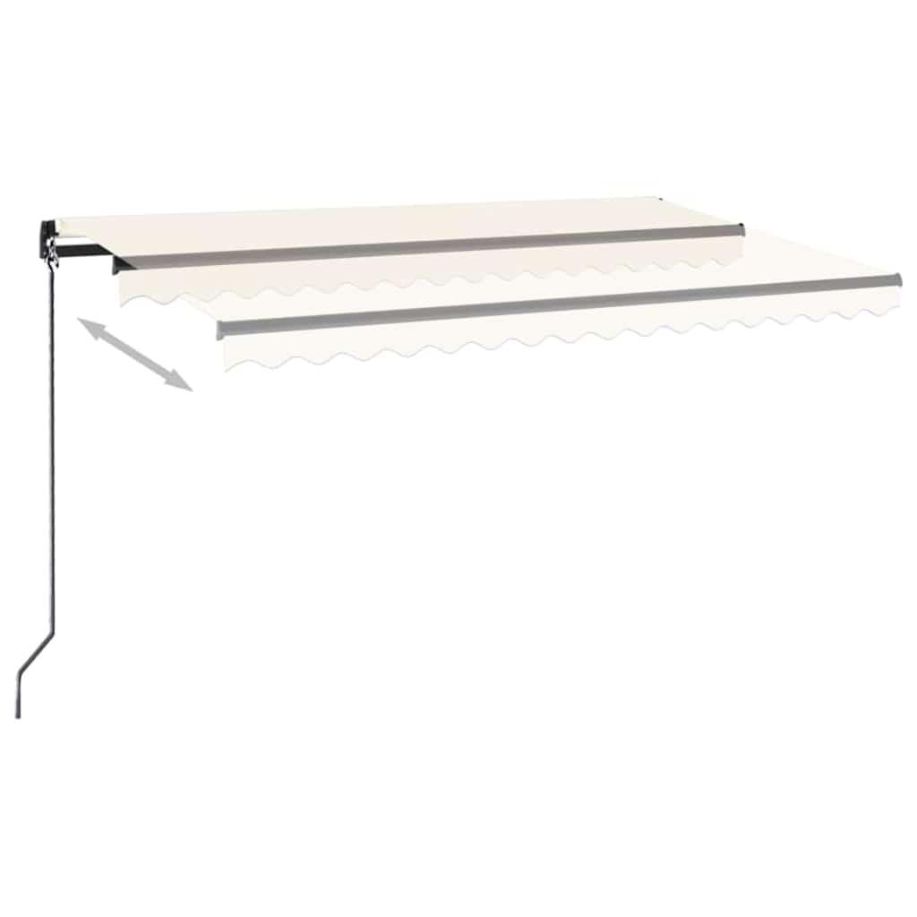 Toldo manual retráctil con LED amarillo y blanco 350x250 cm