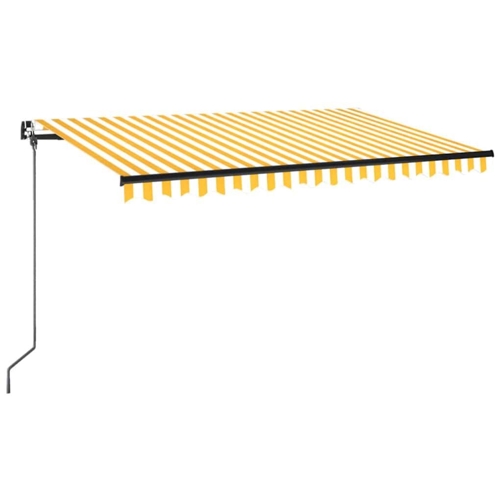 Toldo manual retráctil con LED amarillo y blanco 350x250 cm