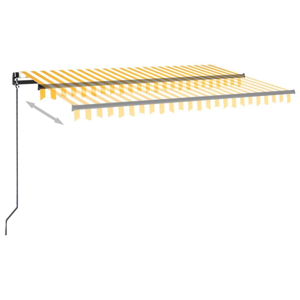 Toldo manual retráctil con LED amarillo y blanco 350x250 cm