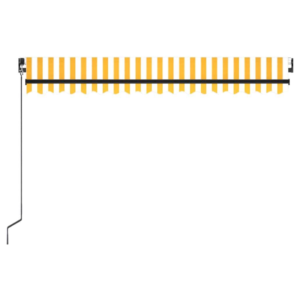 Toldo manual retráctil con LED amarillo y blanco 350x250 cm