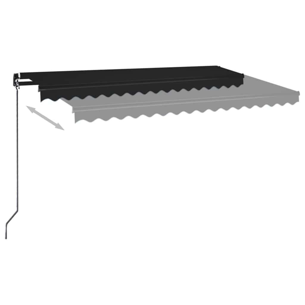Toldo manual retráctil con LED amarillo y blanco 350x250 cm