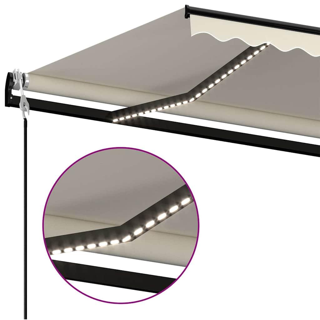 Toldo retráctil Gris claro y blanco. 400 x 350 cm Poliéster
