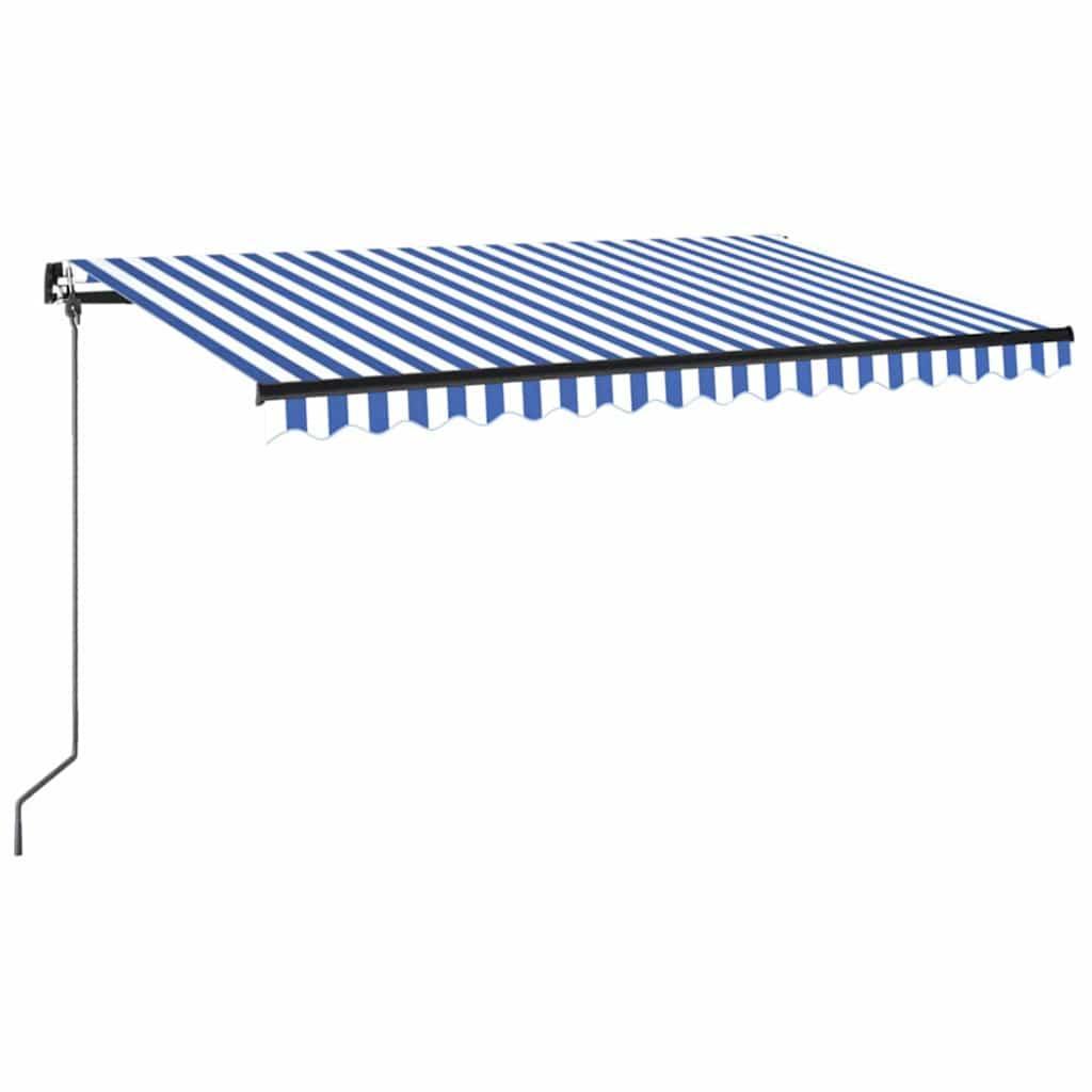 Toldo manual retráctil con LED amarillo y blanco 350x250 cm