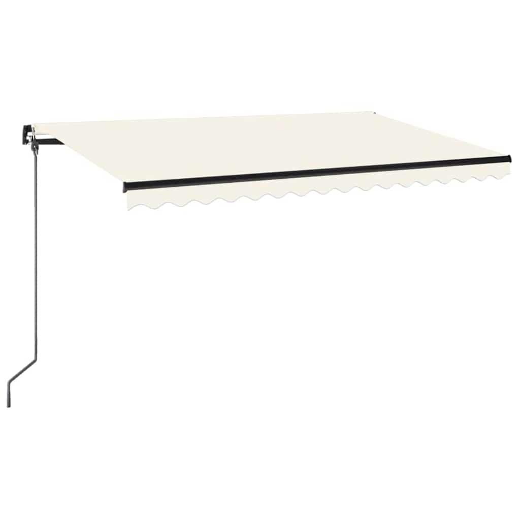 Toldo manual retráctil con LED amarillo y blanco 450x350 cm
