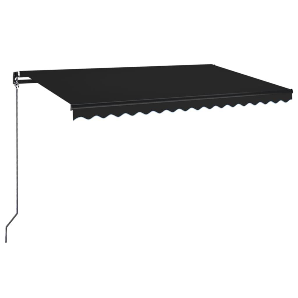 Toldo manual retráctil con LED amarillo y blanco 450x350 cm
