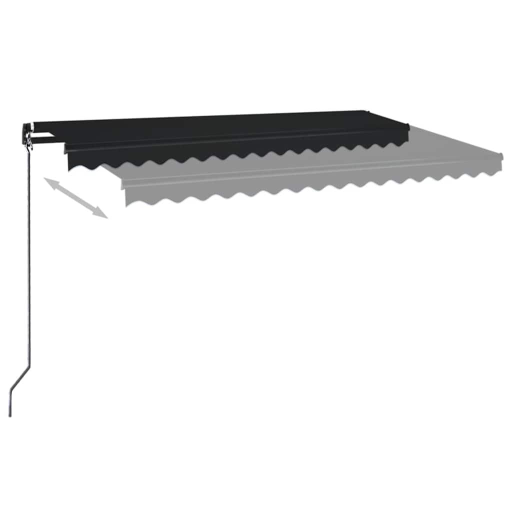 Toldo manual retráctil con LED amarillo y blanco 450x350 cm