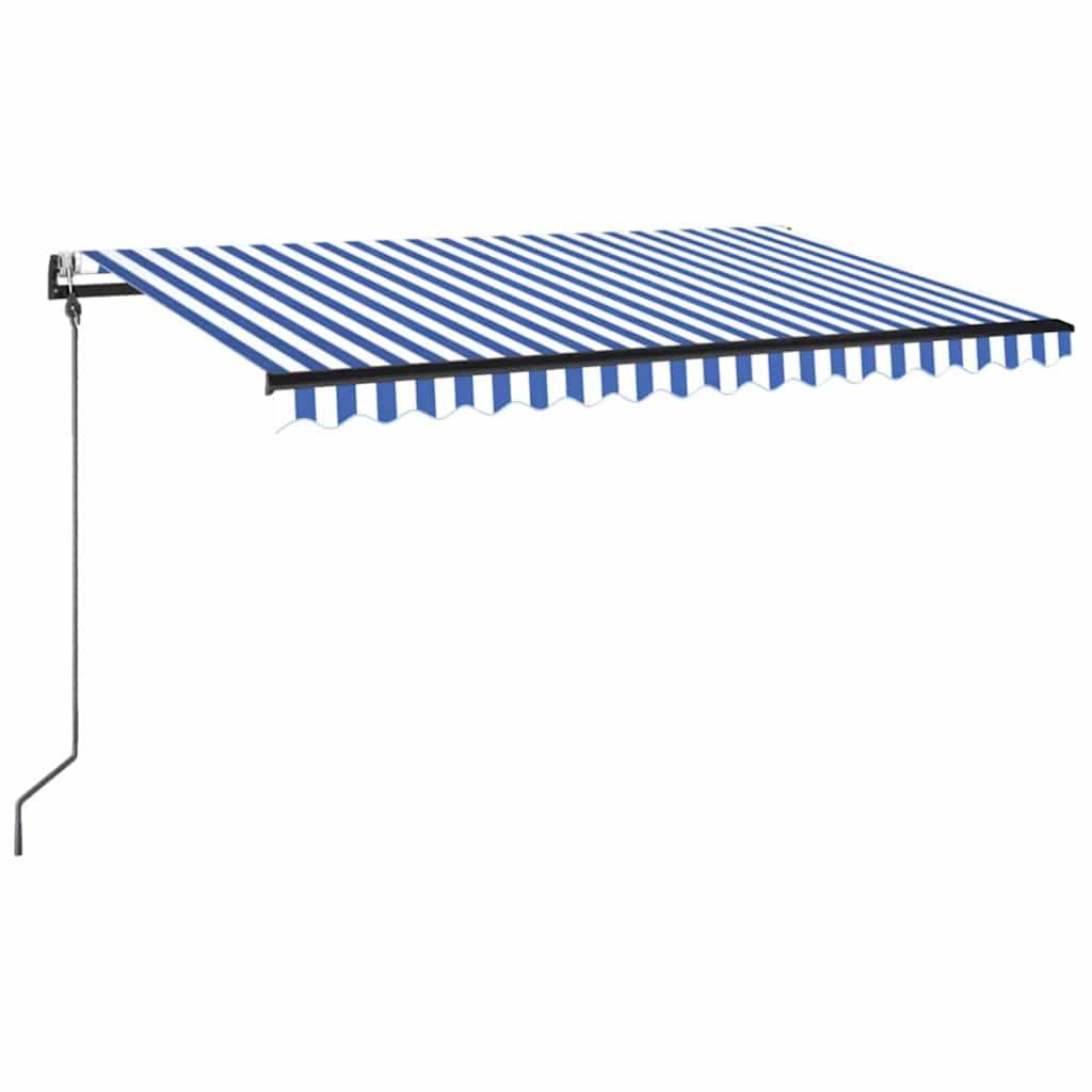 Toldo automático retráctil amarillo y blanco 300x250 cm