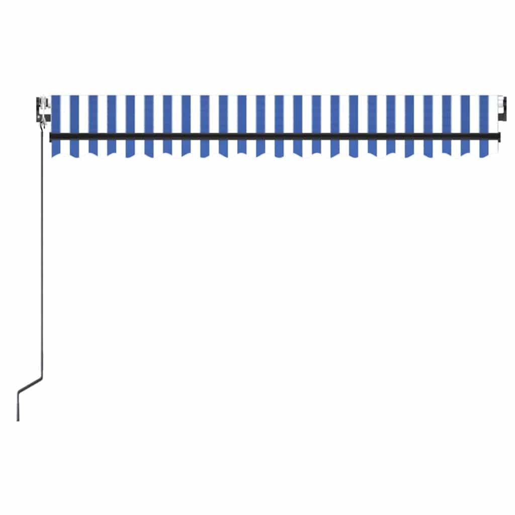 Toldo automático retráctil amarillo y blanco 300x250 cm