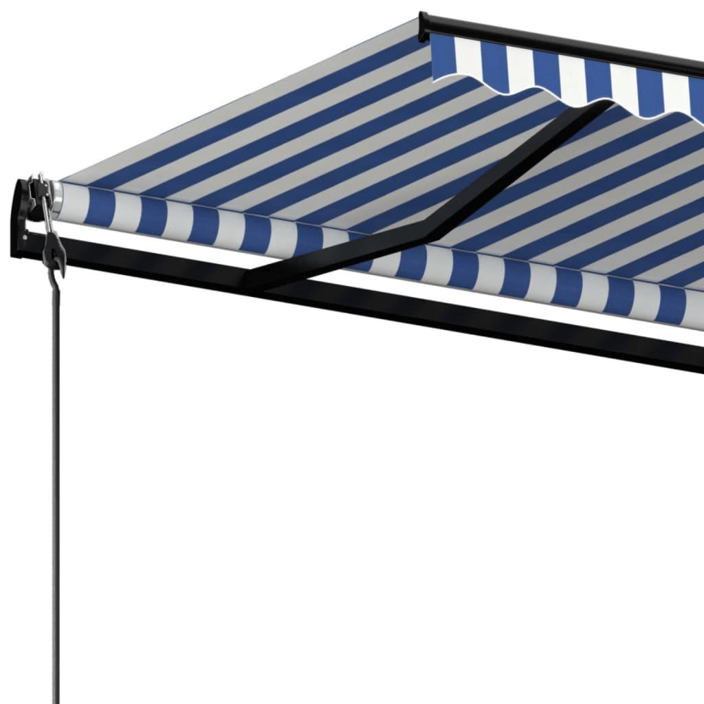 Toldo automático retráctil amarillo y blanco 300x250 cm