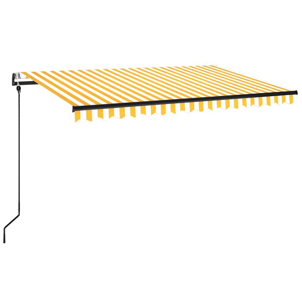 Toldo retráctil automático gris antracita y blanco 500x350 cm