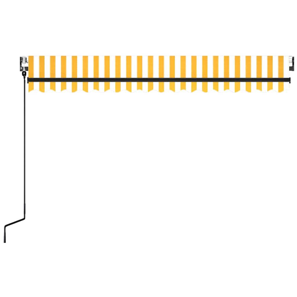 Toldo retráctil automático gris antracita y blanco 500x350 cm