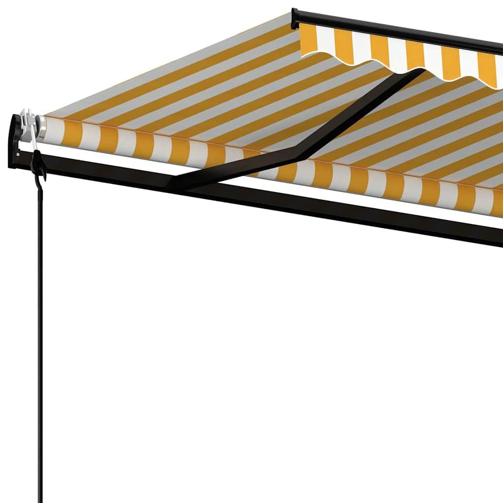 Toldo retráctil automático gris antracita y blanco 500x350 cm