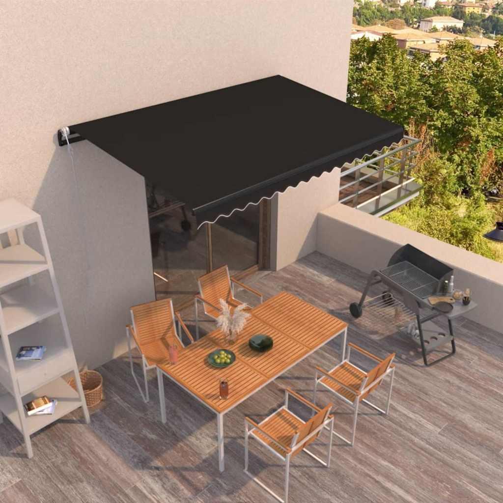Toldo retráctil automático gris antracita y blanco 300x250 cm