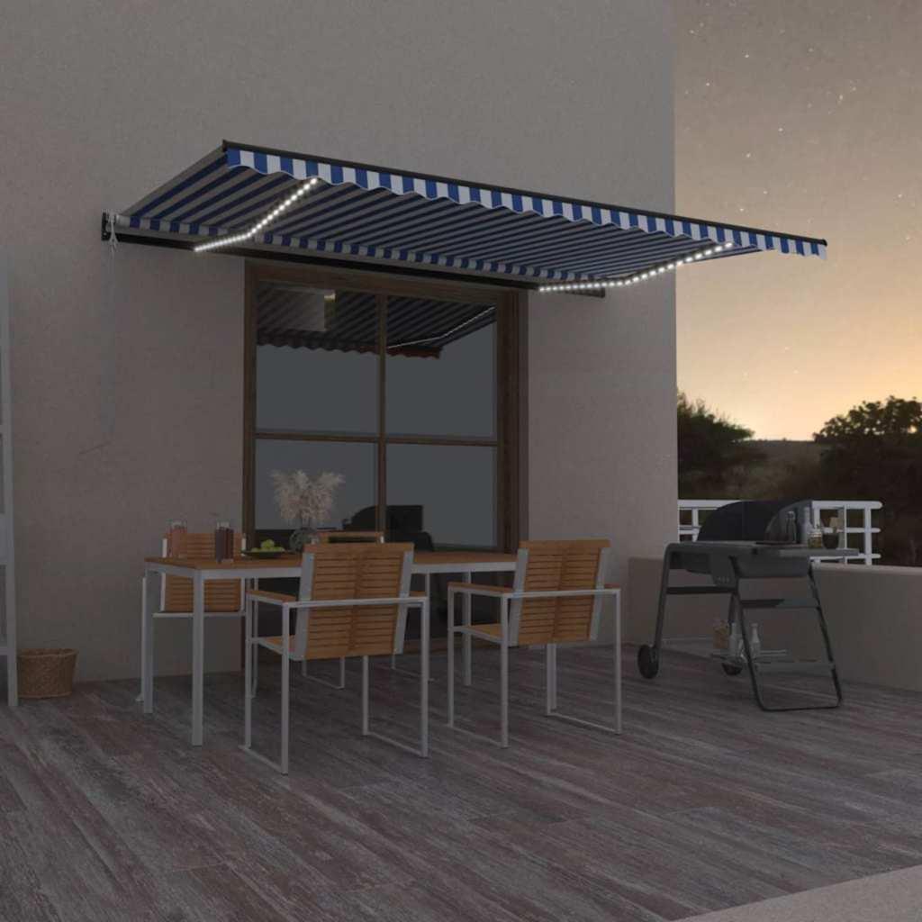 Toldo retráctil Gris claro y blanco. 400 x 350 cm Poliéster