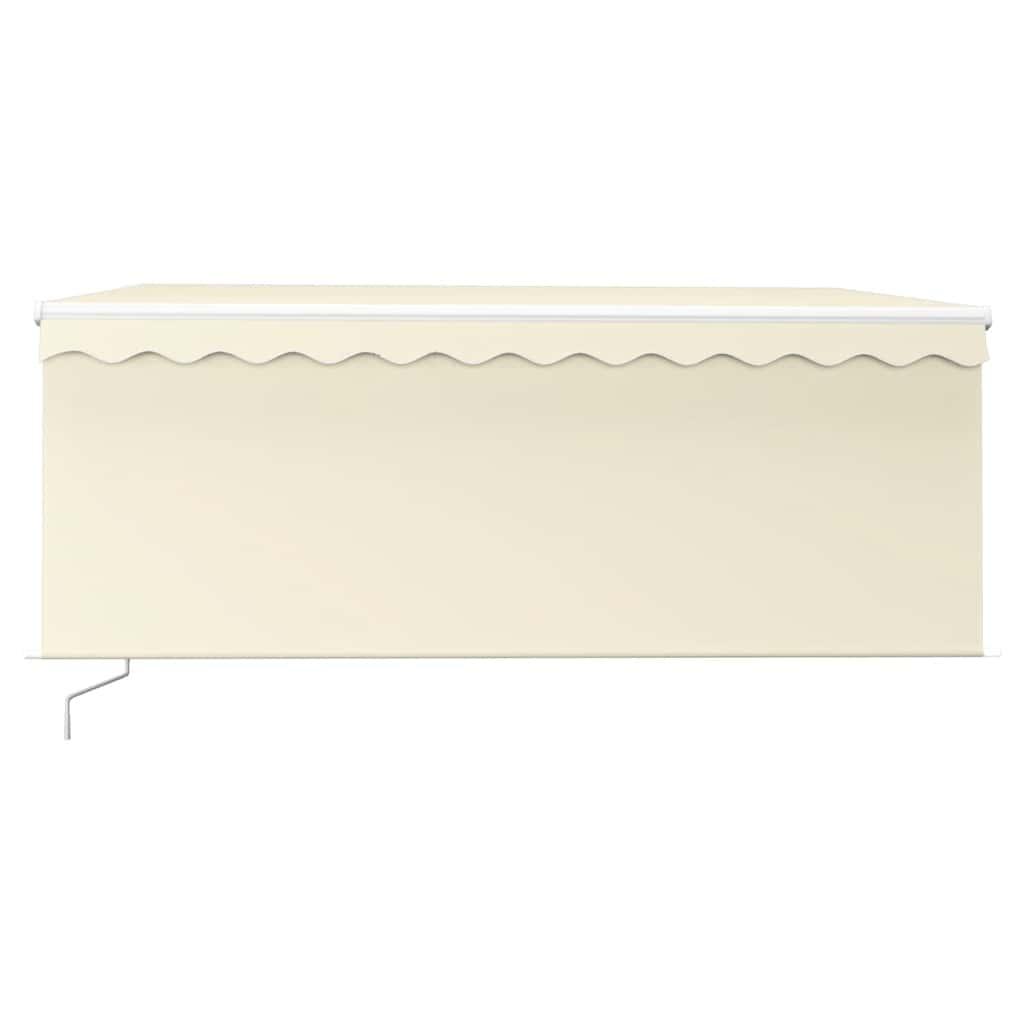 Toldo retráctil manual con persiana amarillo y blanco 3,5x2,5 m