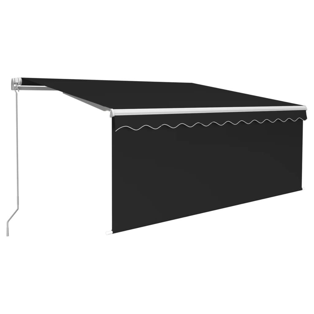 Toldo retráctil manual con persiana amarillo y blanco 3,5x2,5 m