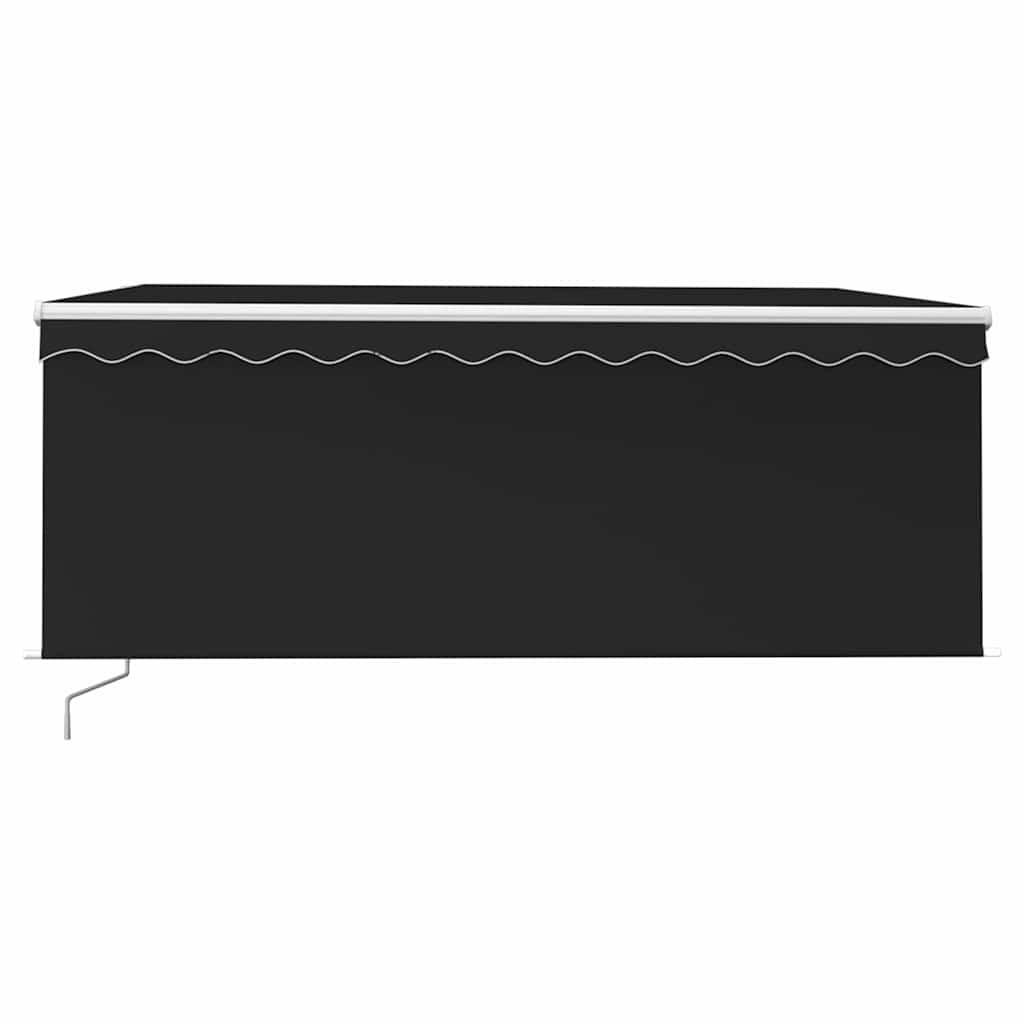 Toldo retráctil manual con persiana amarillo y blanco 3,5x2,5 m