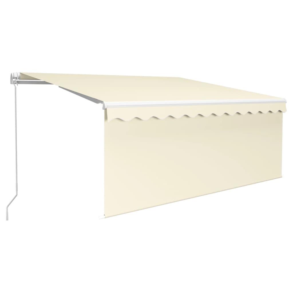 Toldo retráctil manual con persiana amarillo y blanco 3,5x2,5 m