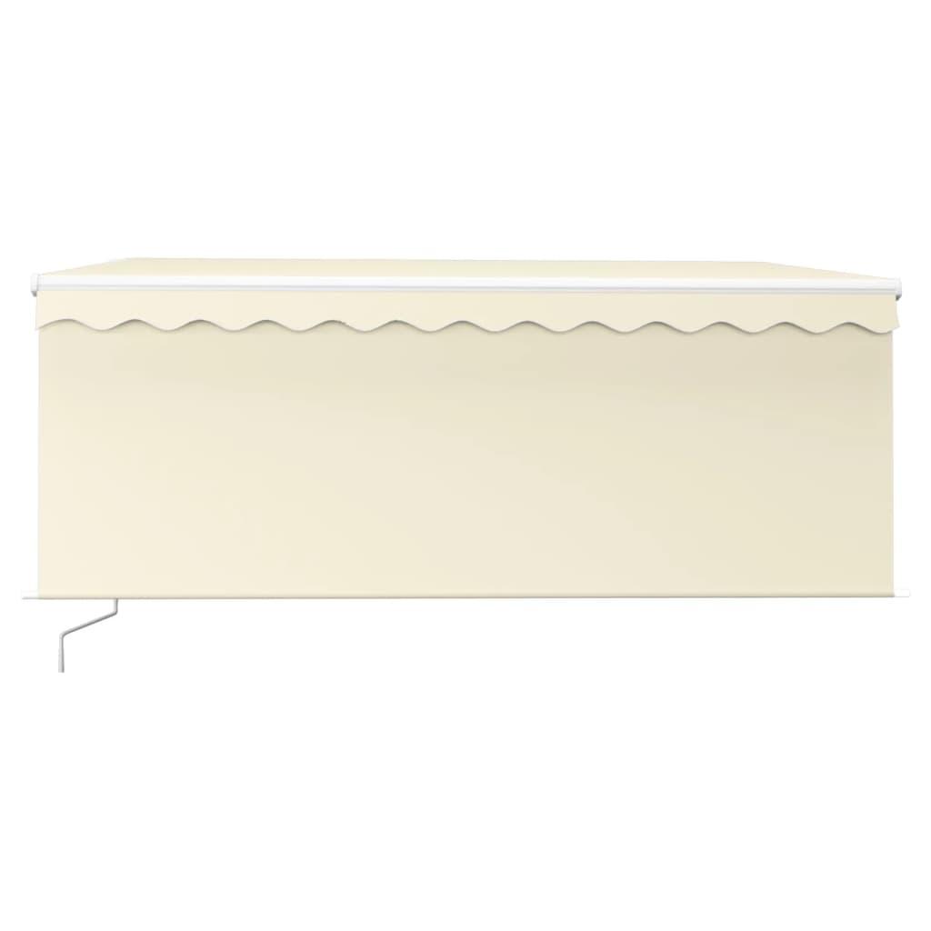 Toldo retráctil manual con persiana amarillo y blanco 3,5x2,5 m