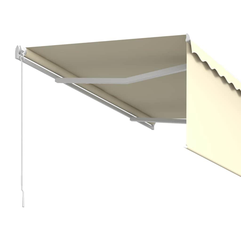 Toldo retráctil manual con persiana amarillo y blanco 3,5x2,5 m