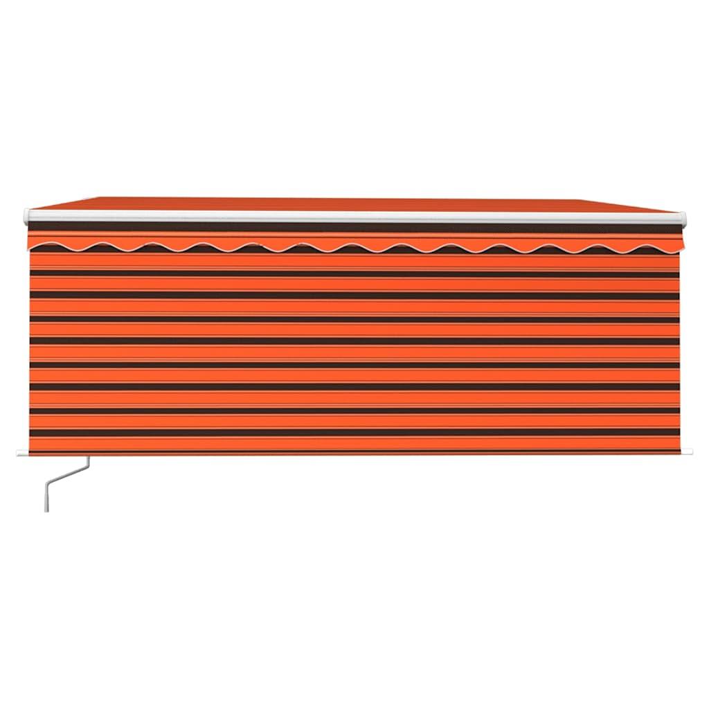 Toldo retráctil manual con persiana amarillo y blanco 3,5x2,5 m