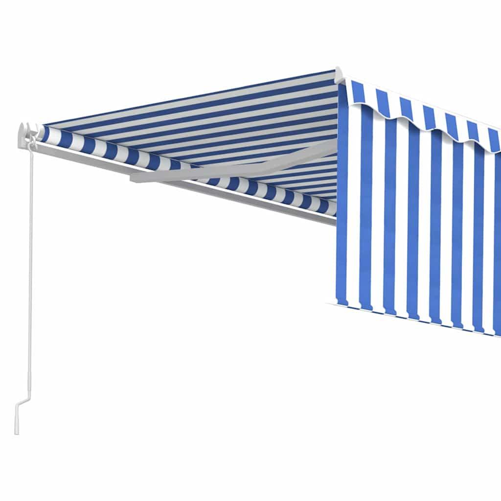Toldo retráctil Gris claro y blanco. 400 x 350 cm Poliéster