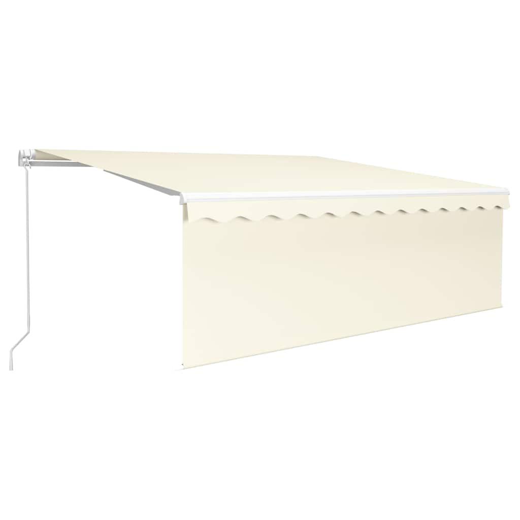 Toldo retráctil manual con persiana amarillo y blanco 3,5x2,5 m