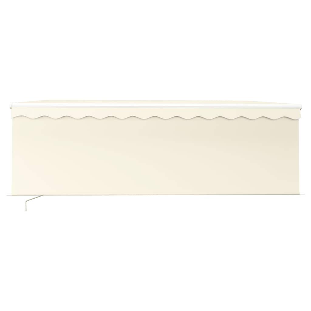 Toldo retráctil manual con persiana amarillo y blanco 3,5x2,5 m