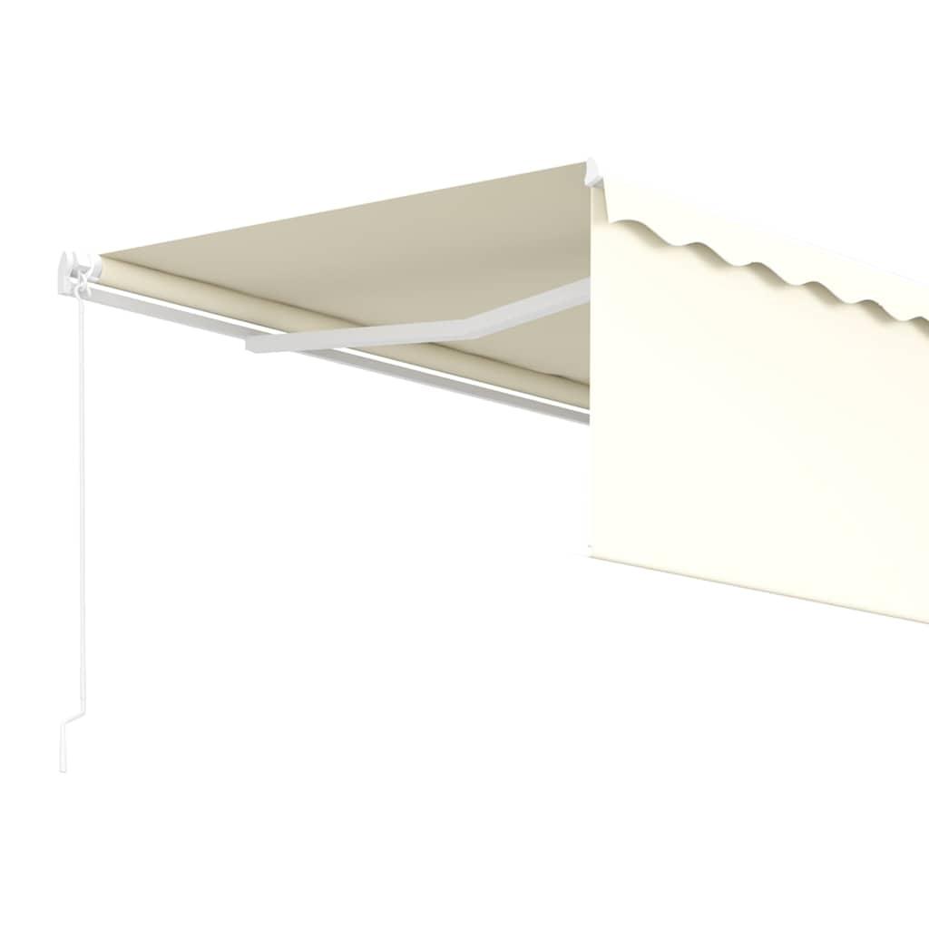 Toldo retráctil manual con persiana amarillo y blanco 3,5x2,5 m