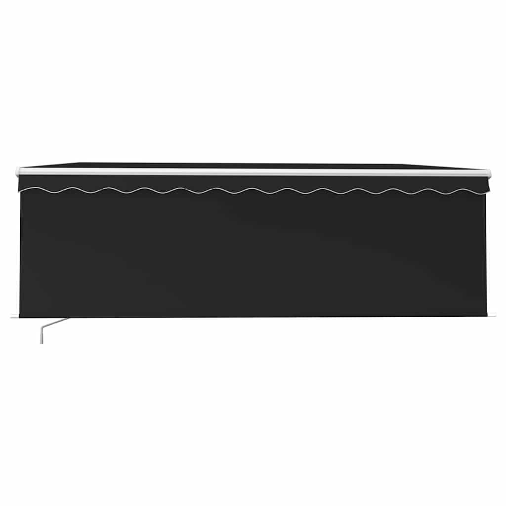 Toldo retráctil manual con persiana amarillo y blanco 3,5x2,5 m