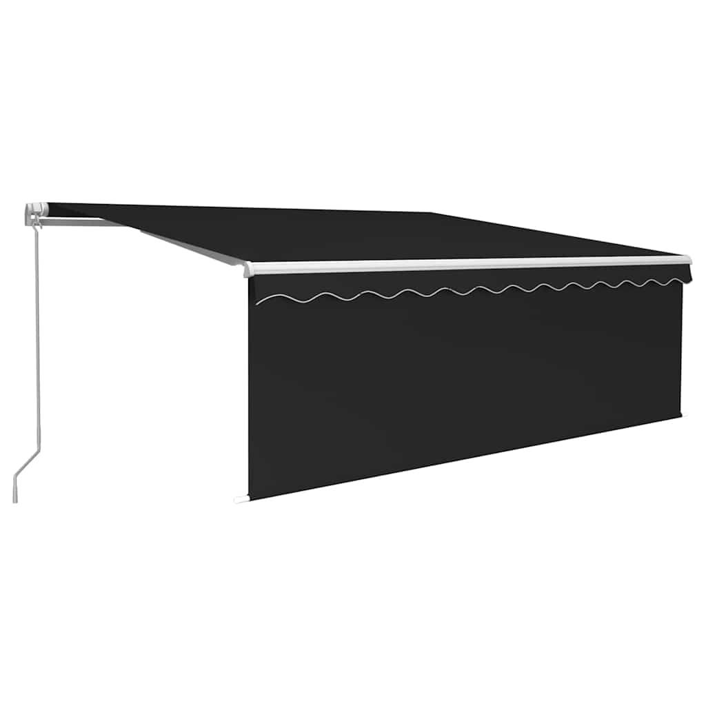 Toldo retráctil manual con persiana amarillo y blanco 3,5x2,5 m
