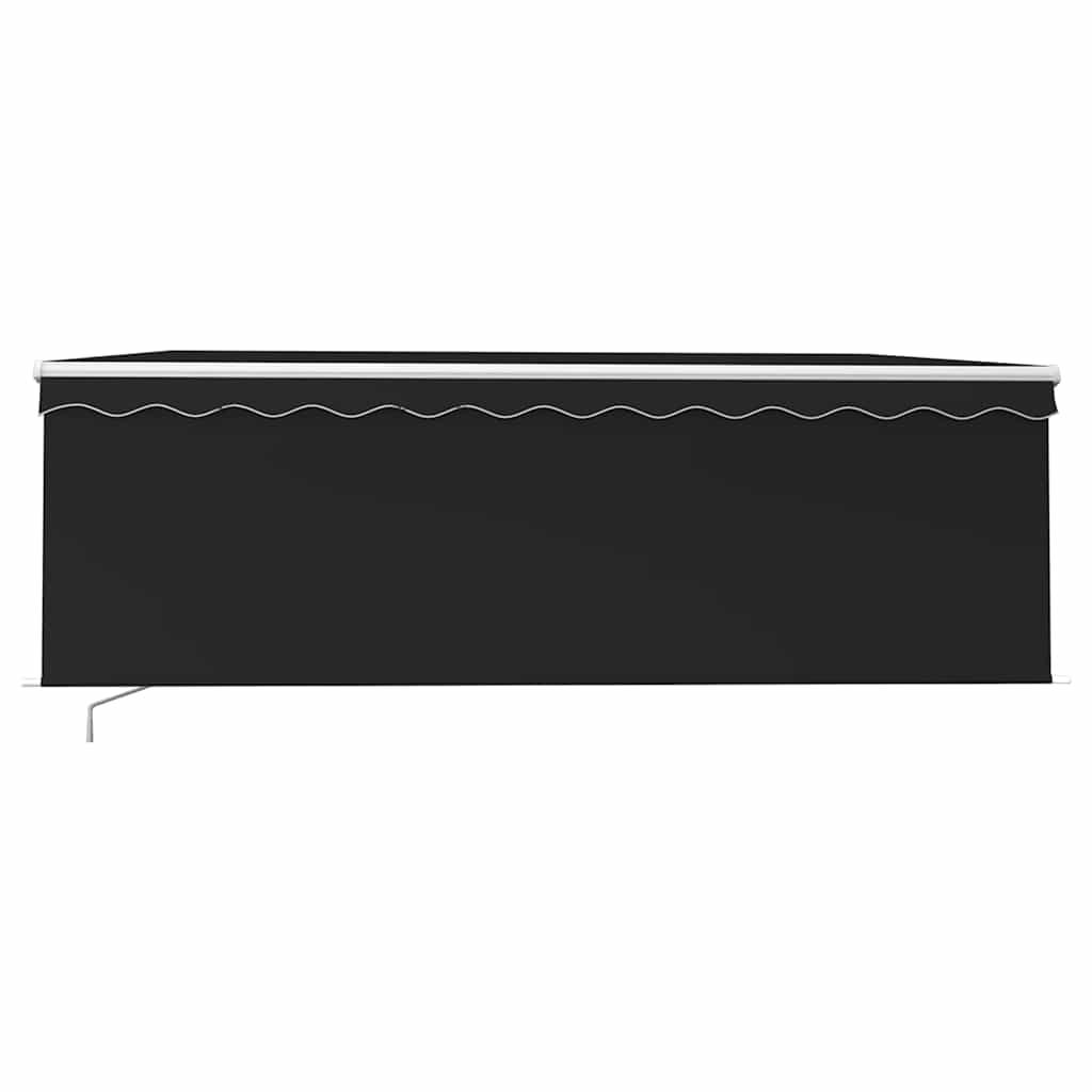 Toldo retráctil manual con persiana amarillo y blanco 3,5x2,5 m