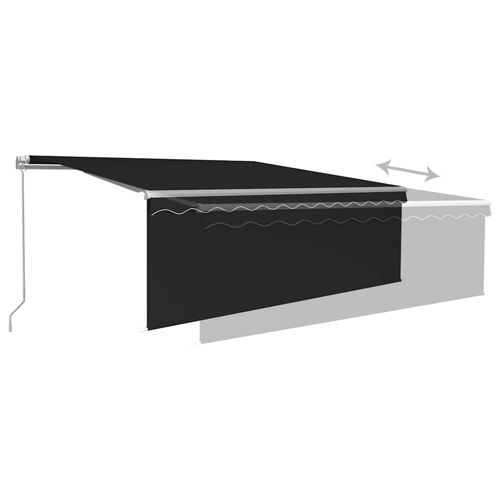 Toldo retráctil manual con persiana amarillo y blanco 3,5x2,5 m