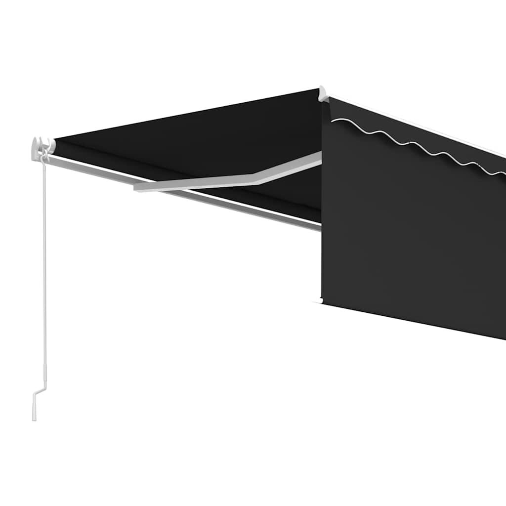 Toldo retráctil manual con persiana amarillo y blanco 3,5x2,5 m