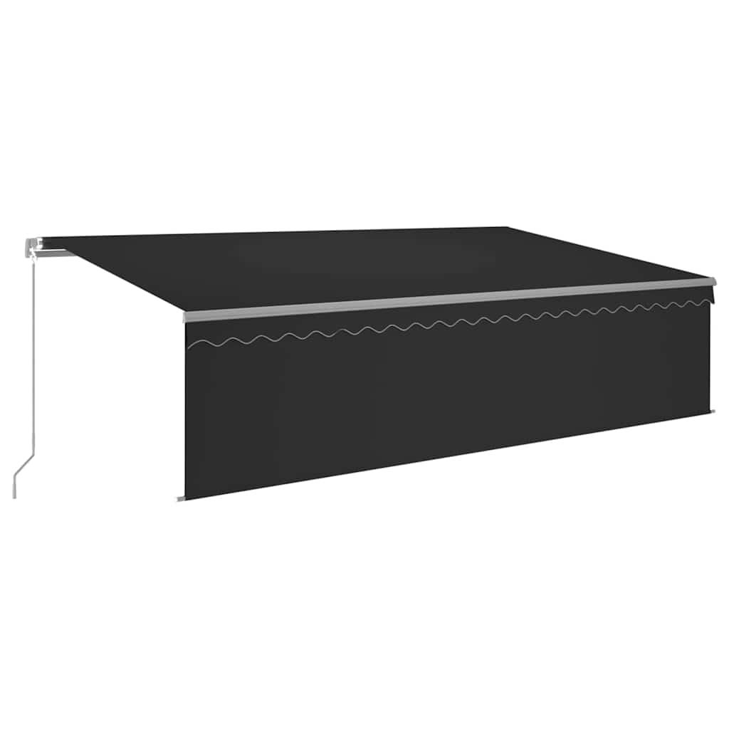 Toldo retráctil manual con persiana amarillo y blanco 3,5x2,5 m