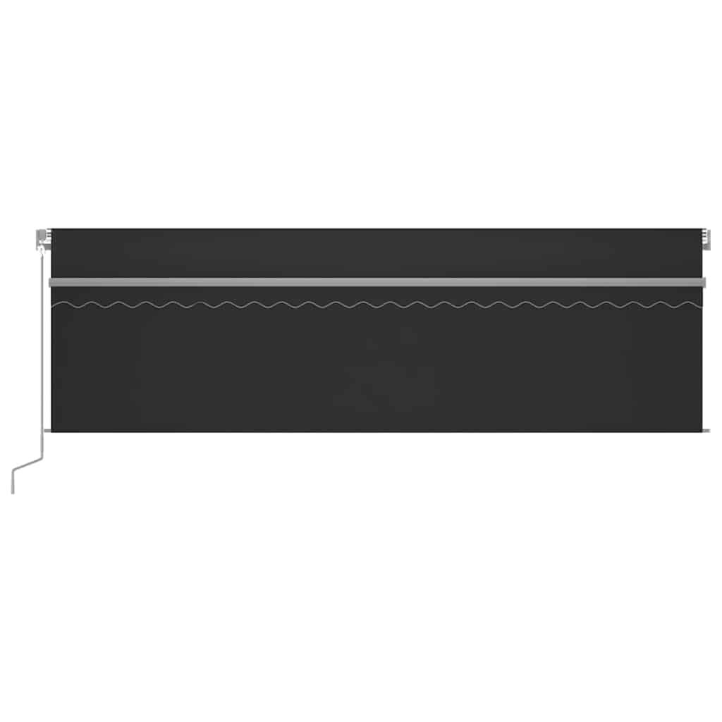 Toldo retráctil manual con persiana amarillo y blanco 3,5x2,5 m