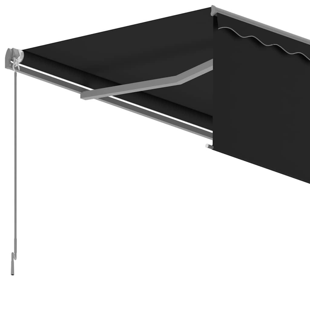 Toldo retráctil manual con persiana amarillo y blanco 3,5x2,5 m