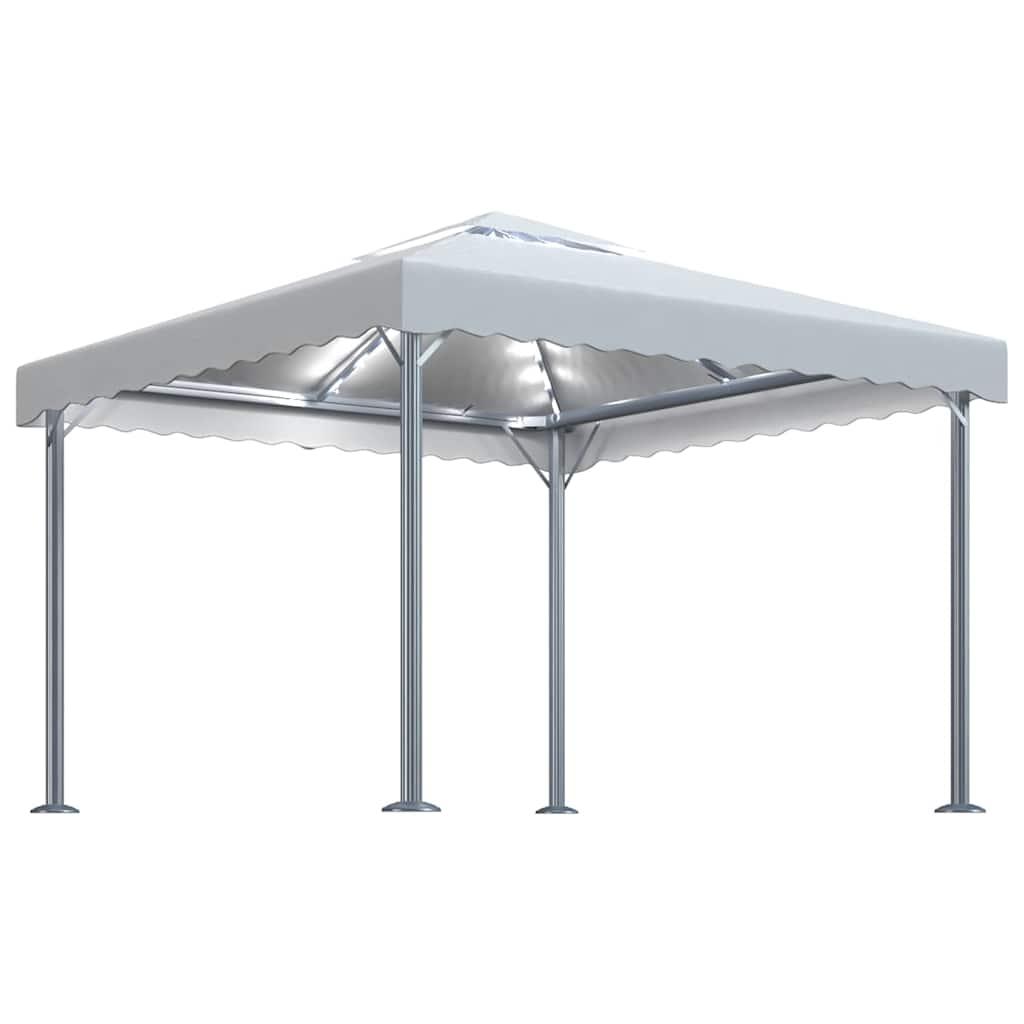Cenador con tira de luces LED aluminio antracita 300x300 cm